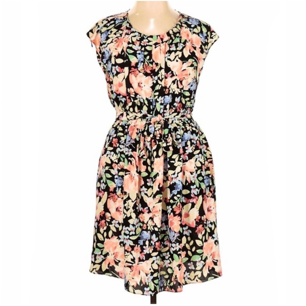 Lauren Conrad Black Floral Dress